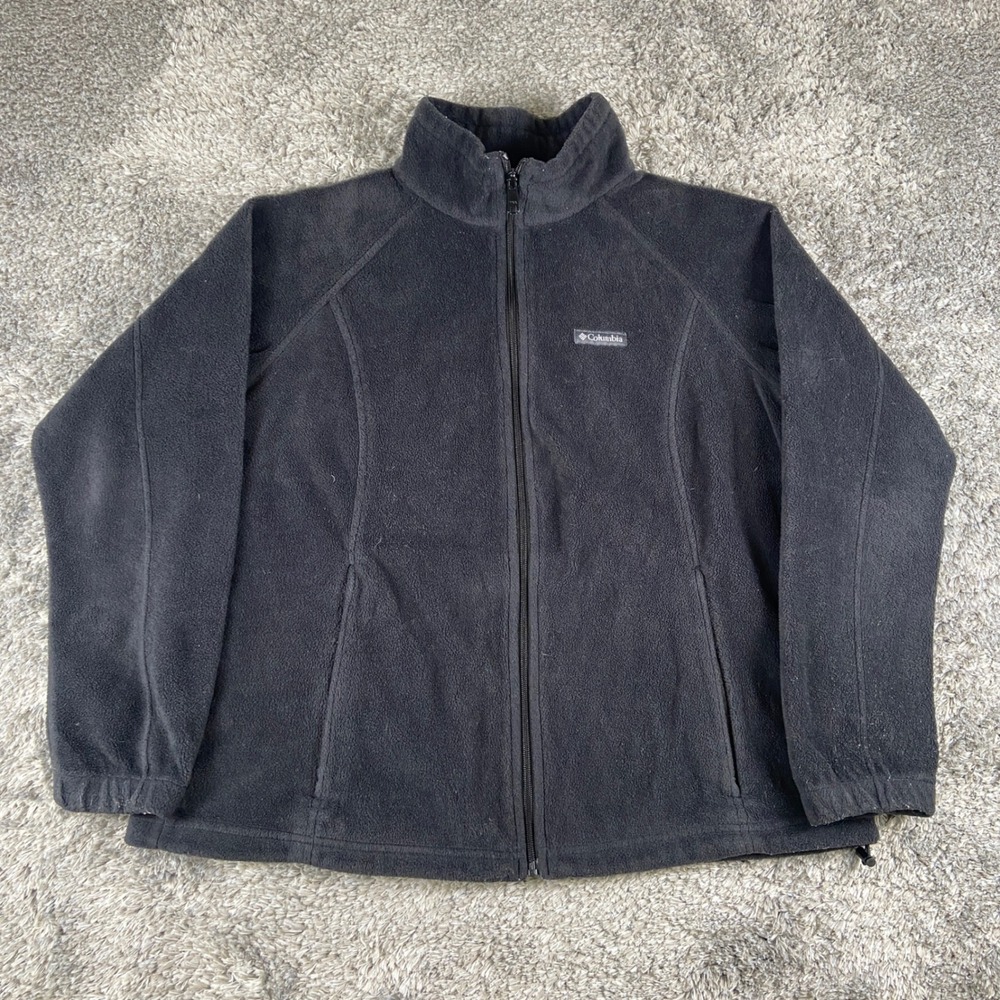 Columbia Benton Springs Full Zip Jacket Women 1X Black Fleece Mock Neck Gorpcore